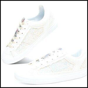 Glitter Sequin Canvas Sneakers Lace Up Comfortable Wedding Party Shoes